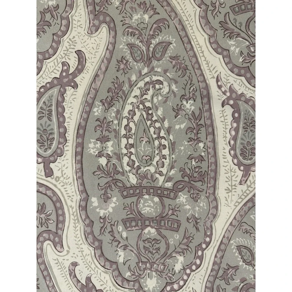 Pottery Barn Ashlyn Shams Paisley Purple‎ Gray 100% Organic Cotton Standard SZ 2
